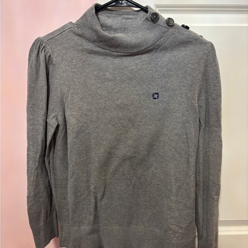 Gray Button-Shoulder Women's Sweater